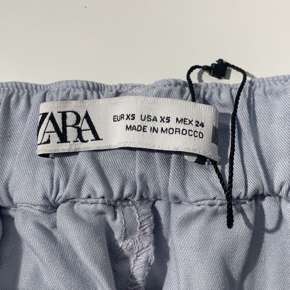 NEW ZARA PLEATED PANTS LIGHT BLUE - Picture 4 of 6